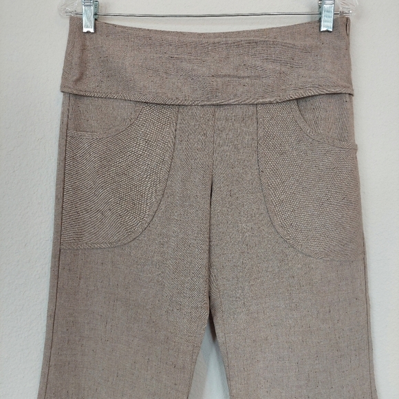 Carol Young Undesigned Linen And Silk Blend Wide Leg Flare Trouser Pants Size 8 - Picture 2 of 10